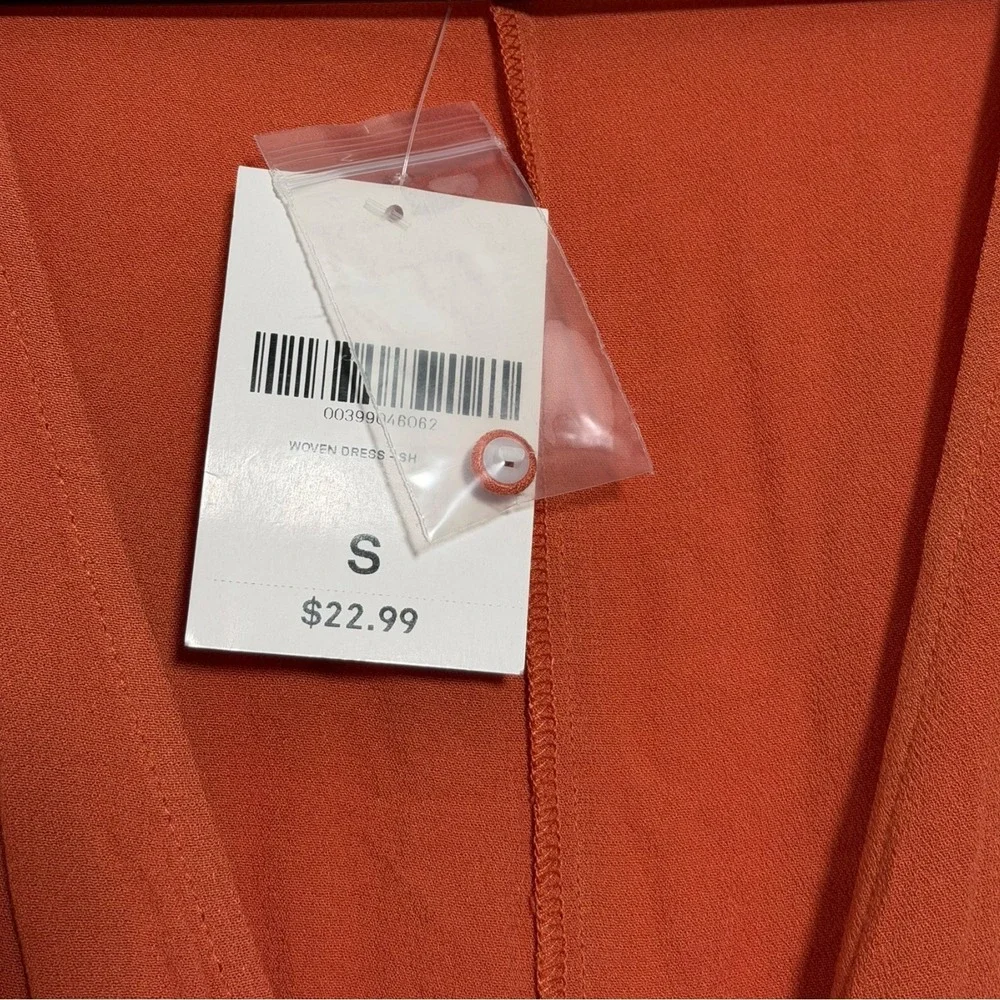 Forever21 Boho Mini Sun Dress Flutter Sleeve Smocked Waist Orange Size Small NWT - Picture 6 of 8
